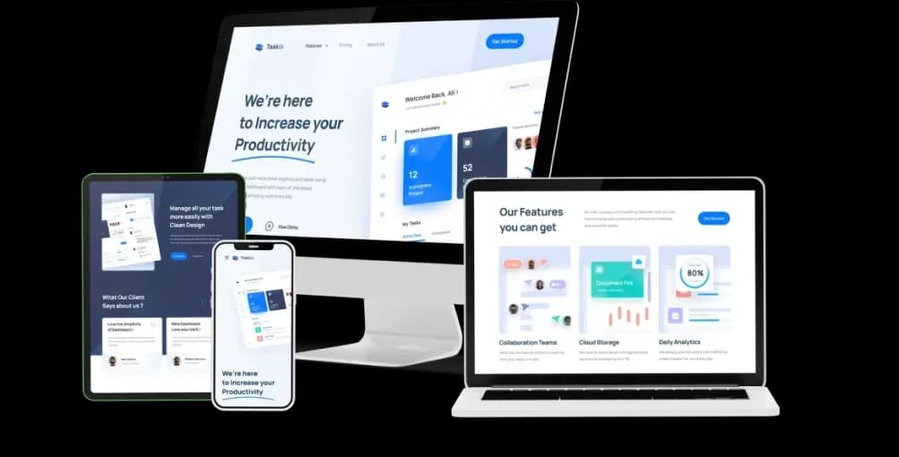 Website portfolio showcase across devices