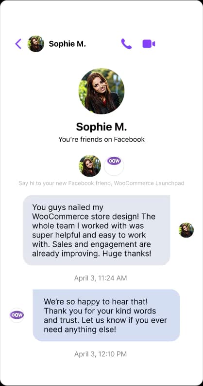 Facebook Messenger review from Sophie M.